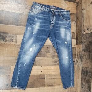 Takeshy Kurosawa Designer‎ Golden Edition Button Fly Blue Jeans 38/52 Italy Made